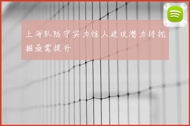 上海队防守实力惊人进攻潜力待挖掘亟需提升